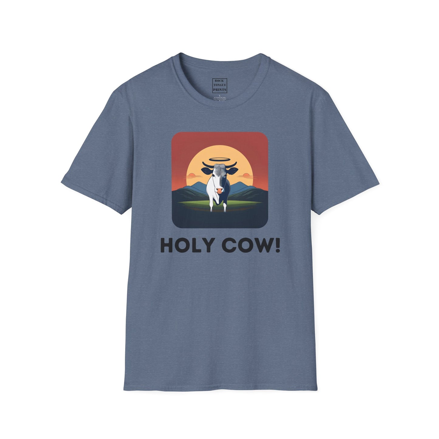 Holy Cow! (Unisex Softstyle Crew T-Shirt) | Rock Tongue Prints