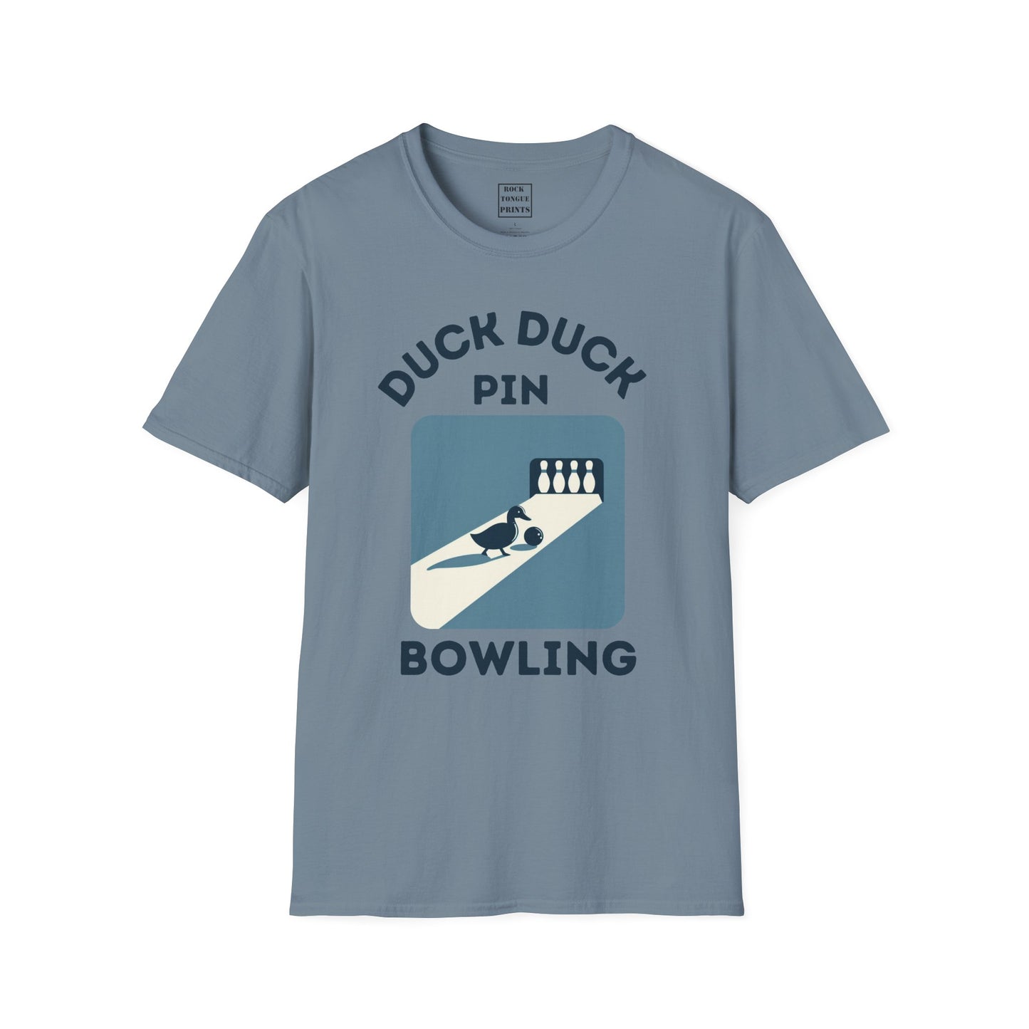 Duck Duck Pin Bowling (Unisex Crew T-Shirt) | Rock Tongue Prints