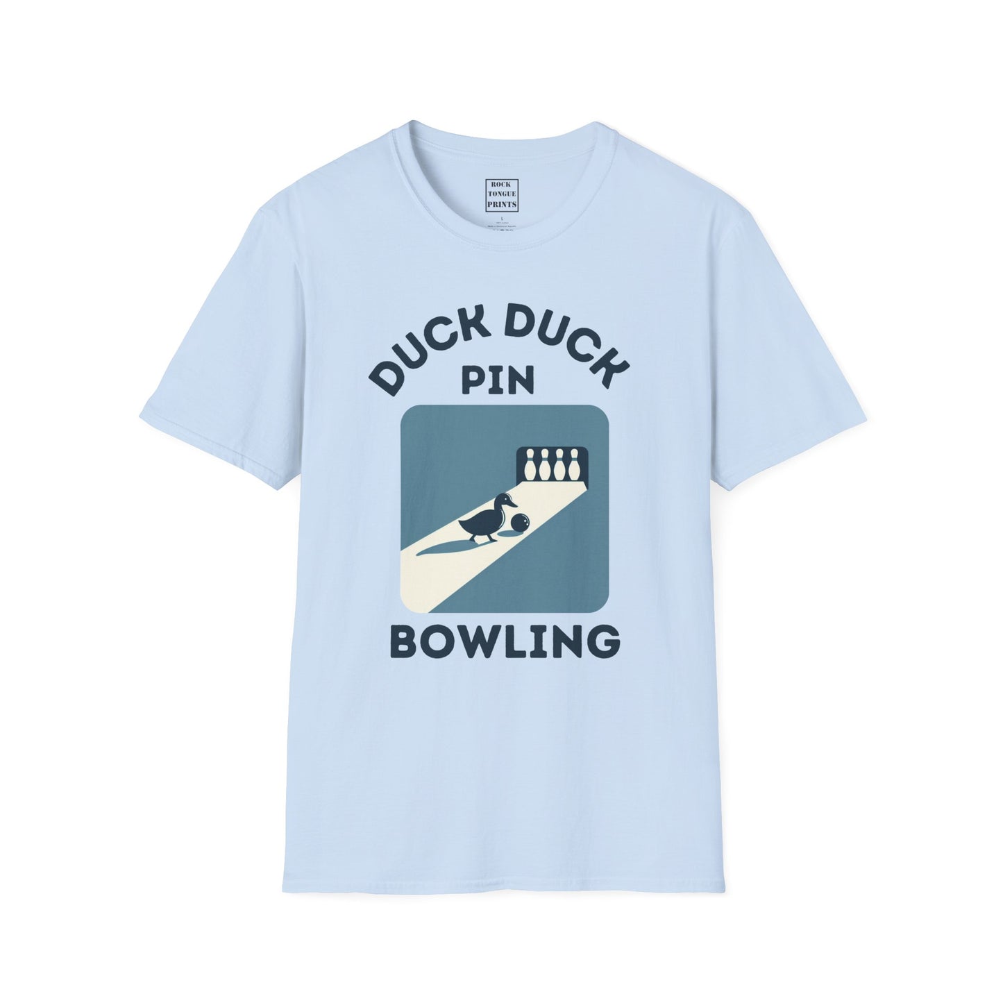 Duck Duck Pin Bowling (Unisex Crew T-Shirt) | Rock Tongue Prints