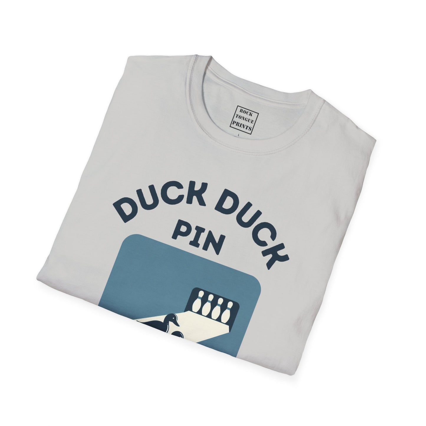 Duck Duck Pin Bowling (Unisex Crew T-Shirt) | Rock Tongue Prints