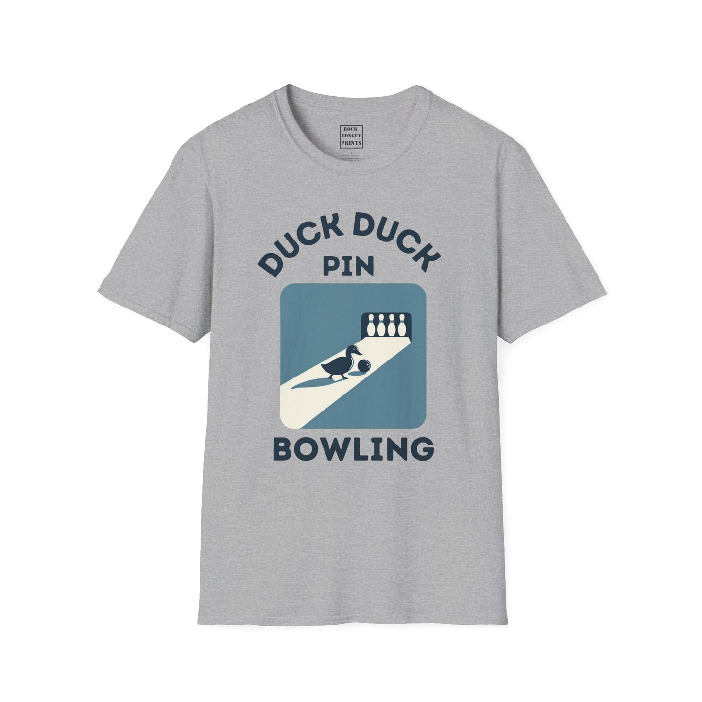 Duck Duck Pin Bowling (Unisex Crew T-Shirt) | Rock Tongue Prints