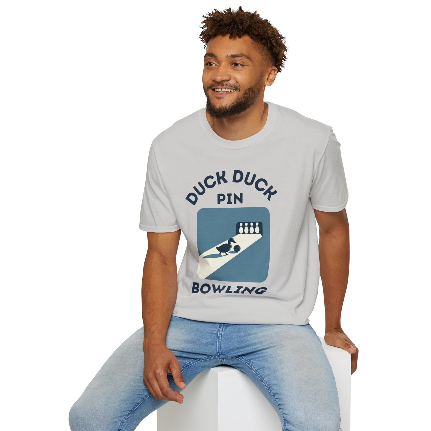 Duck Duck Pin Bowling (Unisex Crew T-Shirt) | Rock Tongue Prints