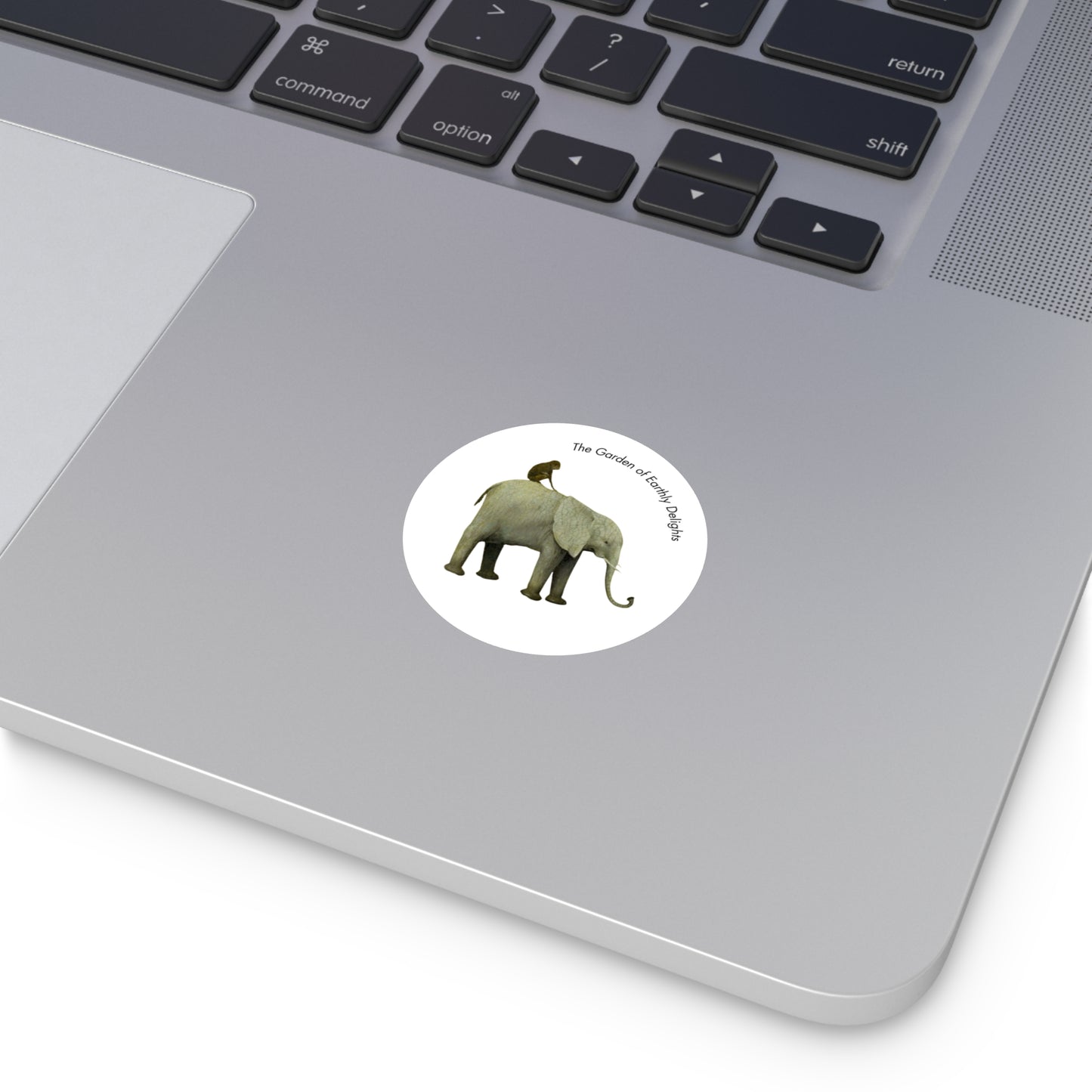 Monkey on an Elephant Round Stickers (Indoor\Outdoor)