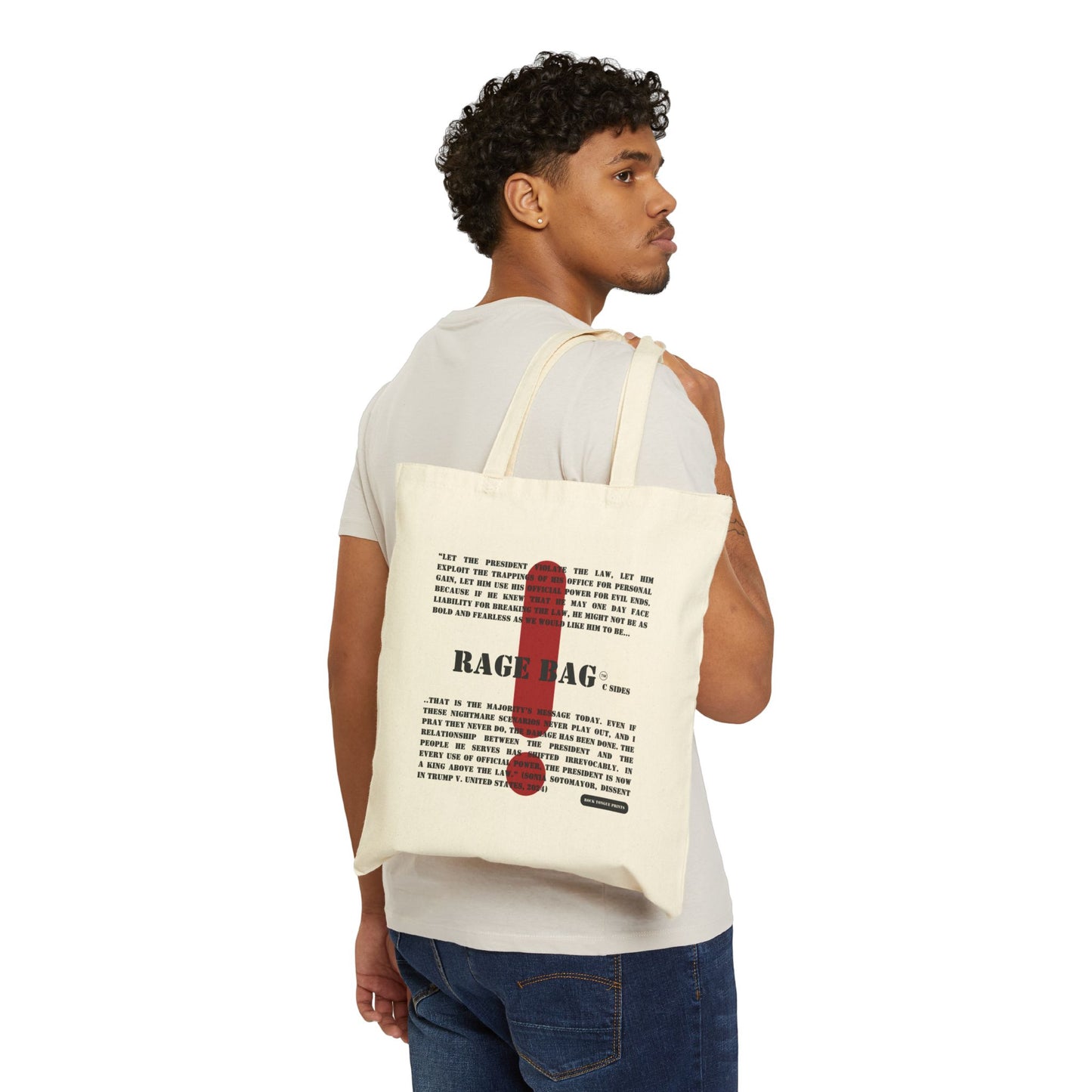 Rage Bag, C Sides (Sotomayor) [Cotton Tote Bag] | Rock Tongue Prints