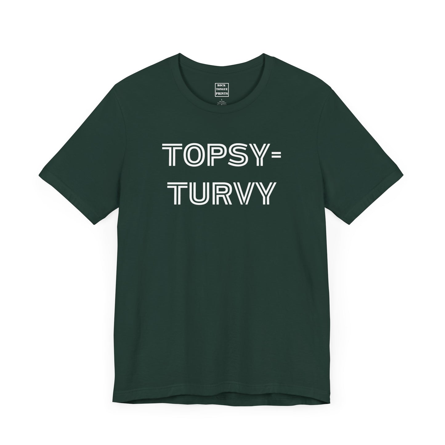 Topsy-Turvy T-Shirt - (Unisex Jersey Short Sleeve Tee) | Rock Tongue Prints