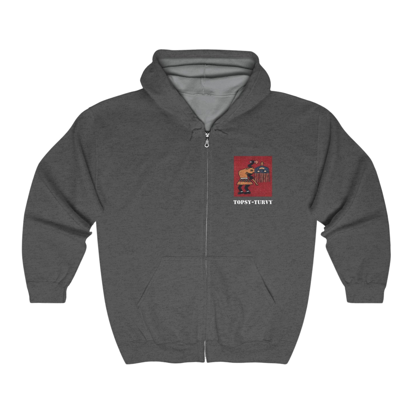 Topsy-Turvey - {Full Zip Hooded Sweatshirt} | Rock Tongue Prints