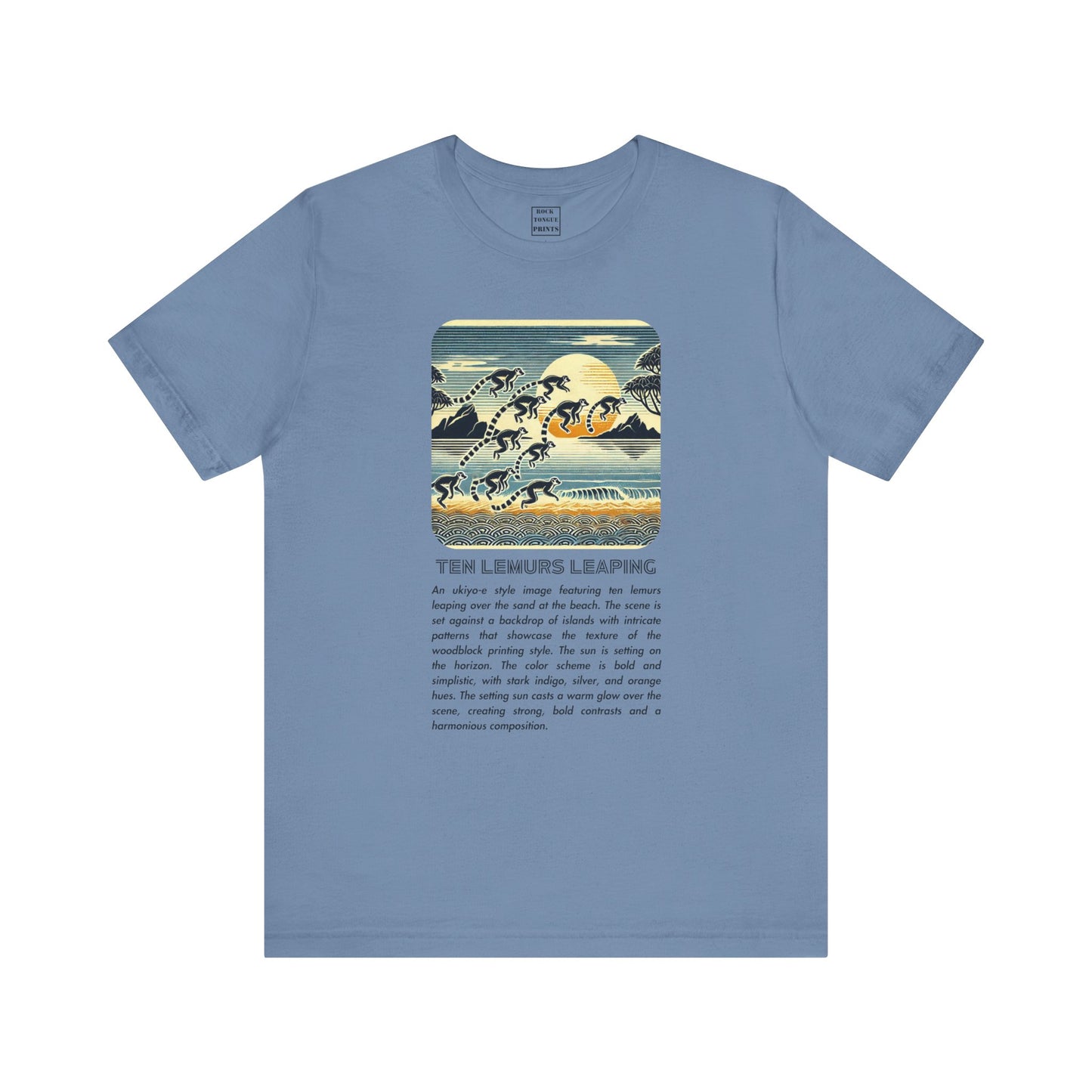 Ten Lemurs Leaping T-Shirt - (Short Sleeve Tee) | Rock Tongue Prints